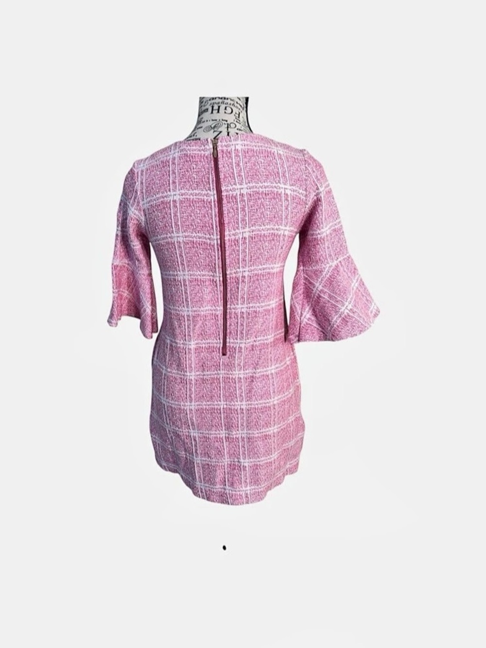 Gabby Checkered Mini Dress in Pink & White Size 12 - Picture 3 of 10